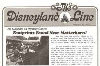 The Abominable Snowman Arrives at the Matterhorn Bobsleds in this February 1978 Edition of “The Disneyland Line”