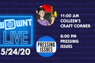 TODAY on WDWNT LIVE:  All About Cosplay on Colleen’s Craft Corner at 11:00 AM, PLUS “Pressing Issues” Talks Universal Reopening at 8:00 PM