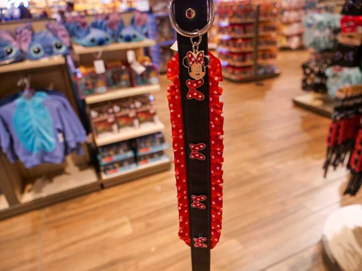 PHOTOS: Frilly New Disney Tails Minnie Mouse Dog Collar Rocks the Dots in Disney Springs