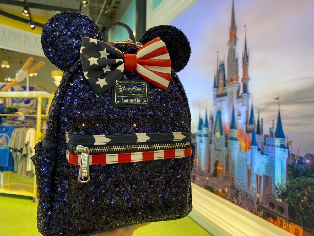 PHOTOS: New Americana Minnie Mouse Sequin Backpack by Loungefly Brings Stars and Stripes to Disney Springs