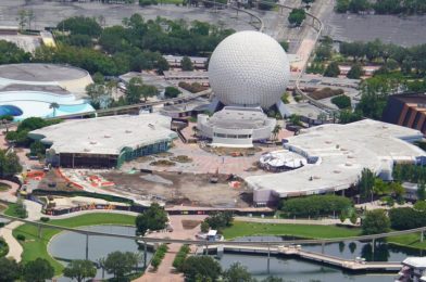 PHOTOS: EPCOT Aerial Construction Update (Entrance Fountain, Innoventions, MouseGear)