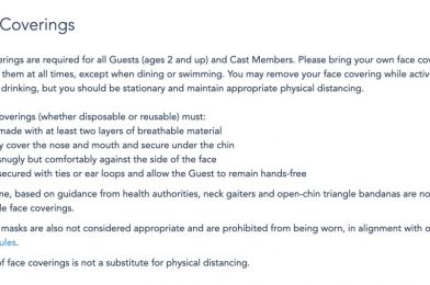 WDW Policy Update: Guests Eating or Drinking Should be Stationary to Remove Masks