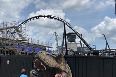 PHOTOS, VIDEO: Construction on Show Building and Rock Work Continues for “Velocicoaster” In Jurassic Park at Universal’s Islands of Adventure