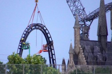 PHOTOS: Tallest Point in Jurassic Park “Velocicoaster” Attraction Finally Installed at Universal’s Islands of Adventure