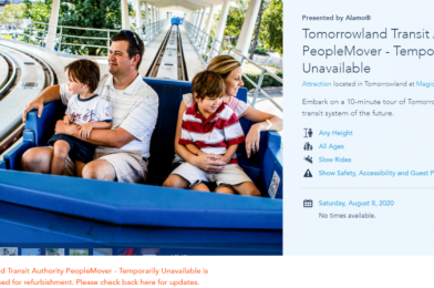 Peoplemover at the Magic Kingdom Now Officially Closed Through Halloween