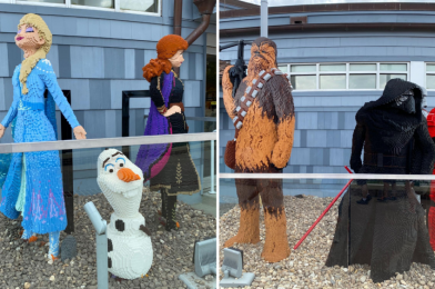 PHOTOS: New “Frozen” and “Star Wars” Sculptures Debut Outside The LEGO Store at Disney Springs