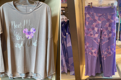 PHOTOS: New Tomorrowland Purple Wall Long-Sleeved Shirt and Leggings Run Into Walt Disney World