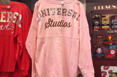 PHOTOS: New Pink Universal Studios Spirit Jersey Style Sweatshirt Arrives at Universal Studios Florida