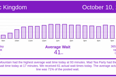 Busiest Day of the Past Month! Here Are the Walt Disney World Wait Times for Saturday, October 10, 2020