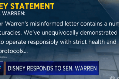 Disney Sidesteps Senator Warren’s Questions on Mass Layoffs and Executive Salaries with Snide Public Statement to CNBC