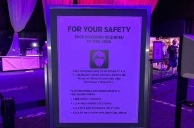 PHOTOS: New Face Covering Safety Sign Appears at EPCOT