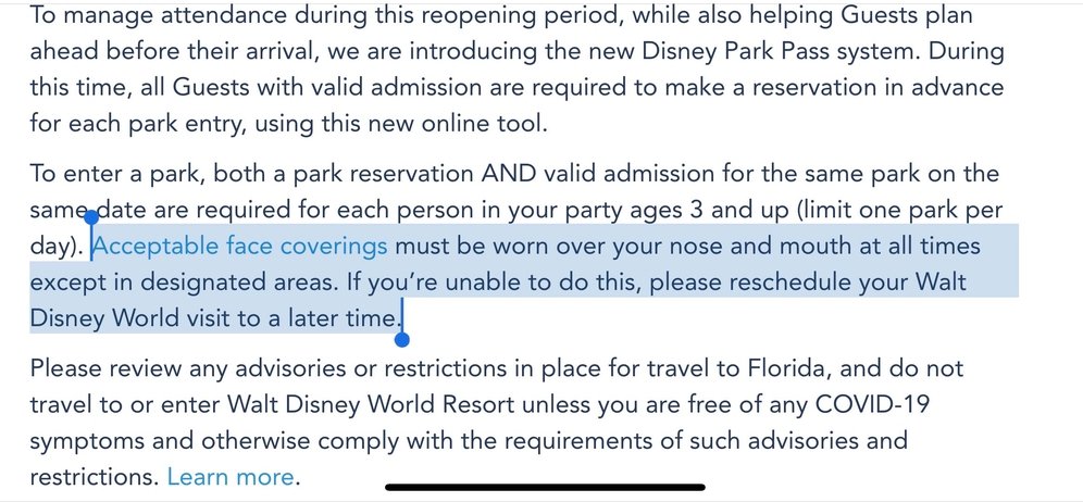 disney-asking-guests-unable-to-wear-masks-to-reschedule-disney-by-mark