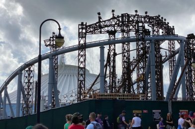 PHOTOS: More Supports Added for Illuminated Canopy Installation at TRON Lightcycle Run in the Magic Kingdom