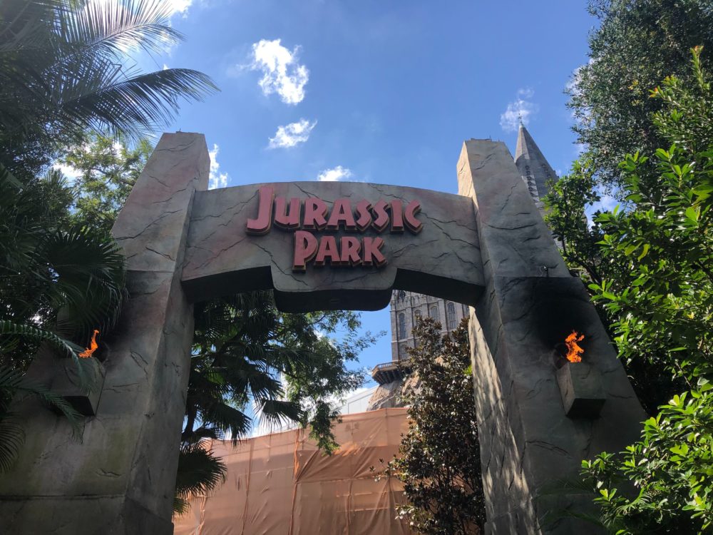 PHOTO REPORT: Universal Orlando Resort 10/15/20 (Raptor Spotted at Jurassic World VelociCoaster, Jurassic Park Torches Lit, Candy Corn Fudge, and More)