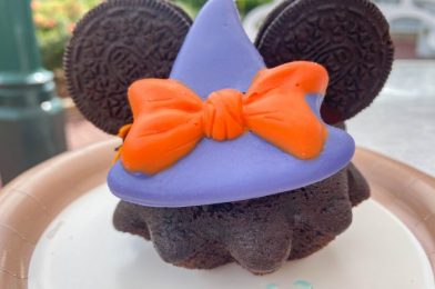 There’s a Candy Corn SURPRISE in This Halloween Cupcake in Disney World!