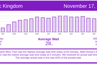 Average Crowds All Around – Disney World Wait Times for Tuesday, November 17, 2020