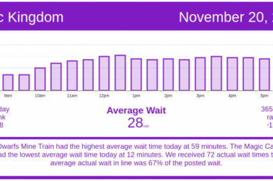 More low crowds at all four parks! Walt Disney World wait times for Friday, November 20, 2020