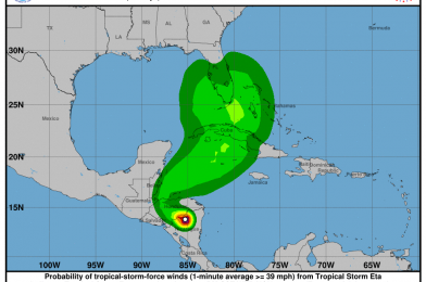 Tropical Storm Eta Forecast to Make Landfall in Florida This Weekend