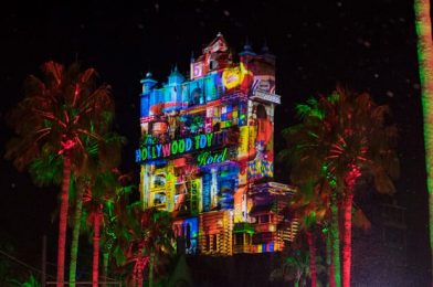 Modified Sunset Seasons Greetings Returning as “Hollywood Holiday Tower Hotel” Projection Show at Disney’s Hollywood Studios