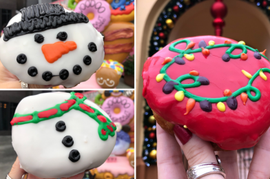 REVIEW: NEW Peppermint Mocha Snowman and Gingerbread Holiday Ornament Doughnuts from Voodoo Doughnut at Universal Orlando CityWalk