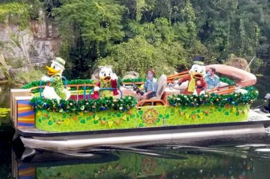 PHOTOS, VIDEO: Donald, Daisy, and Scrooge McDuck Sail in on Donald’s Dino Bash Festive Flotilla at Disney’s Animal Kingdom for Christmas 2020