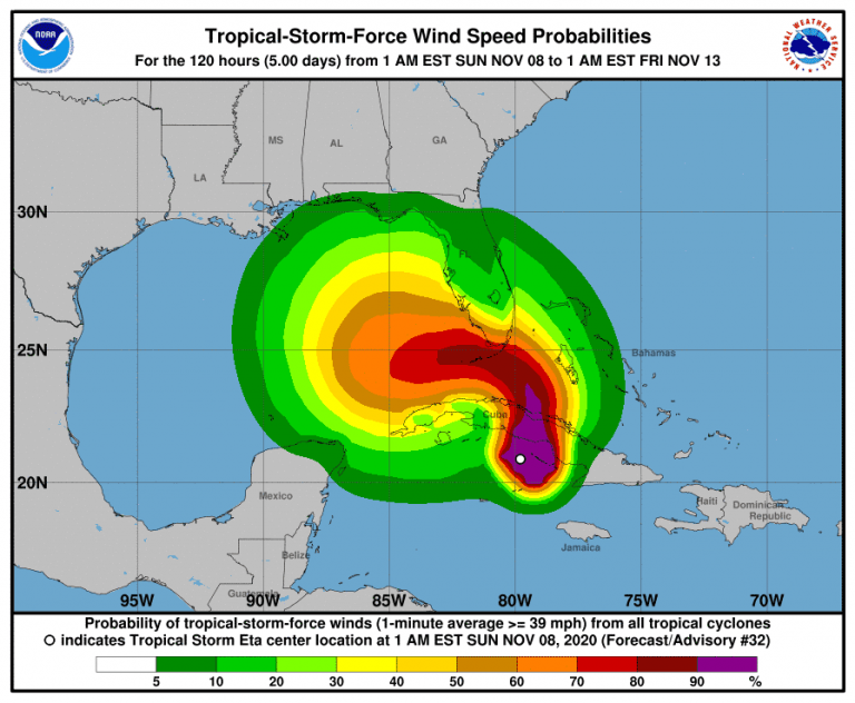 Central Florida Under Tropical Storm Warning as Tropical Storm Eta ...