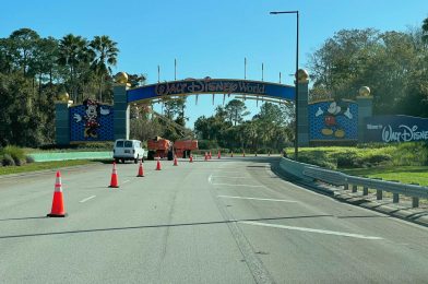 PHOTOS: Western Way Entrance Archway Fully Blue For 50th Anniversary Refurbishment at Walt Disney World