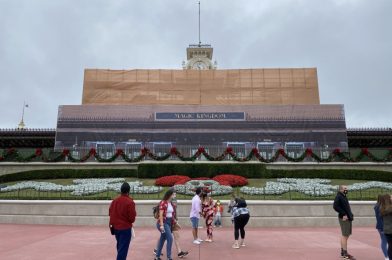 PHOTO REPORT: Magic Kingdom 12/17/20 (Colorful New “it’s a small world” Facade Partially Revealed, Tomorrowland Terrace Restaurant Reopens, Nighttime Fireworks Minnie Mouse Series, Pizza Planet Face Mask, and More)