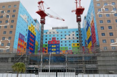 PHOTOS: Toy Story Hotel Facade Almost Complete, Lower Floor Addition Under Construction at Tokyo Disney Resort