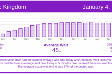 Moderate MK, HS crowds – Disney World Wait Times for Monday, January 4, 2021