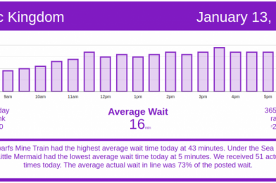 It’s Sloooowww – Disney World Wait Times for Wednesday, January 13, 2021