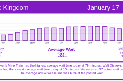 Moderate Holiday Crowds – Disney World Wait Times for Sunday, January 17, 2021