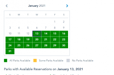 Disney Park Passes Fully Replenished For All Guests in January 2021 at Walt Disney World