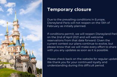 Disneyland Paris Pushes Back Intended Reopening Date