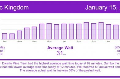 Holiday Weekend Traffic Starting to Arrive – Disney World Wait Times for Friday, January 15, 2021