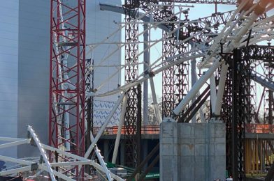 PHOTOS: More Canopy Framework Installed at TRON Lightcycle Run in Magic Kingdom