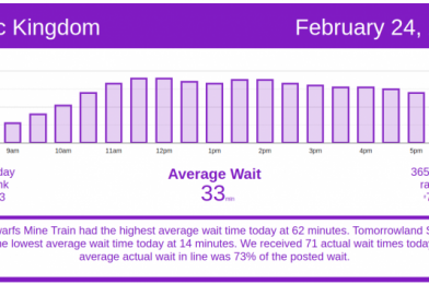 More Mellow Lines – Disney World Wait Times for Wednesday, February 24, 2021