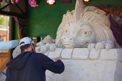 PHOTOS: Artists Begin Work on 40-Ton Sand Sculpture at Disney’s Animal Kingdom to Celebrate “Raya and The Last Dragon”