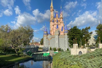 PHOTOS: Construction Equipment Moves Into Cinderella Castle Moat as 50th Anniversary Preparations Continue at Magic Kingdom