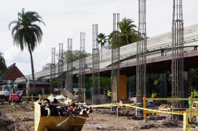 PHOTOS: Construction Continues on New Monorail Station at Disney’s Polynesian Village Resort