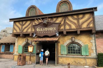 PHOTOS: Gaston’s Tavern Sign in Magic Kingdom Receives New Paint