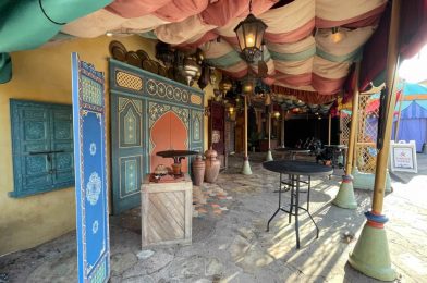 PHOTOS: Agrabah Bazaar Reopens in Adventureland as Stroller Parking and Aloha Isle Dining Area