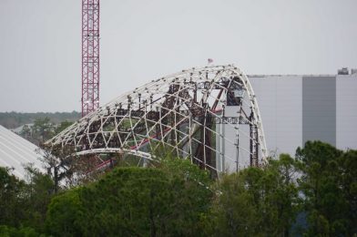 PHOTOS: TRON Lightcycle Run Illuminated Canopy Frame Needs Just One More Piece to be Complete at Magic Kingdom