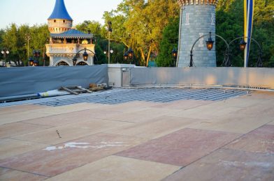 PHOTOS: Wood Panels Added to Cinderella Caste Stage as Refurbishment Continues at Magic Kingdom