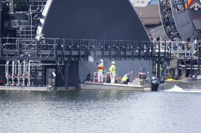 PHOTOS: “Harmonious” Barges Being Cleaned and Painted at EPCOT