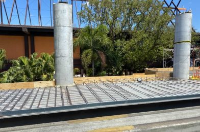 PHOTOS: First Concrete Pillars Set on New Monorail Station Platform at Disney’s Polynesian Village Resort