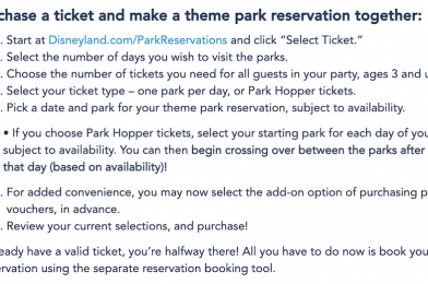 You Can Now Purchase Disneyland Tickets and Make Parks Reservations Together