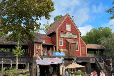 PHOTOS: Frontierland Railroad Station Repainting Continues at the Magic Kingdom