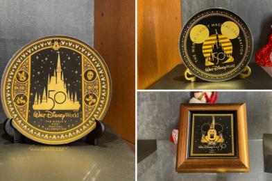 PHOTOS: New 50th Anniversary Luxe Logo Decorative Plates and Keepsake Box at Crystal Arts in Magic Kingdom