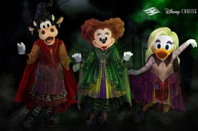 Disney Characters Dressed as Hocus Pocus Sisters Coming to Disney Cruise Line for Updated ‘Halloween on the High Seas’ in 2022